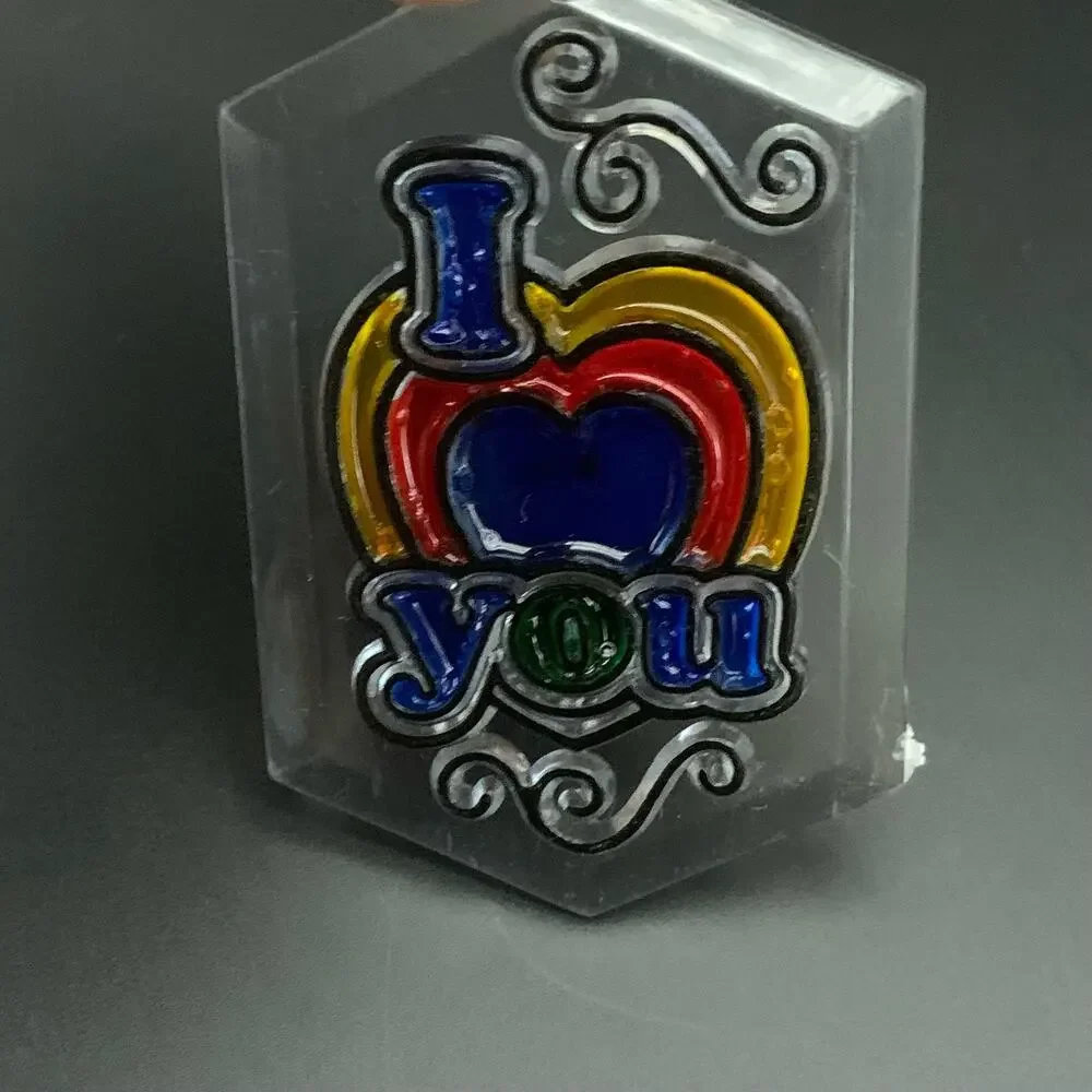 Vintage I Love You Rainbow Heart Christmas Tree Ornament
